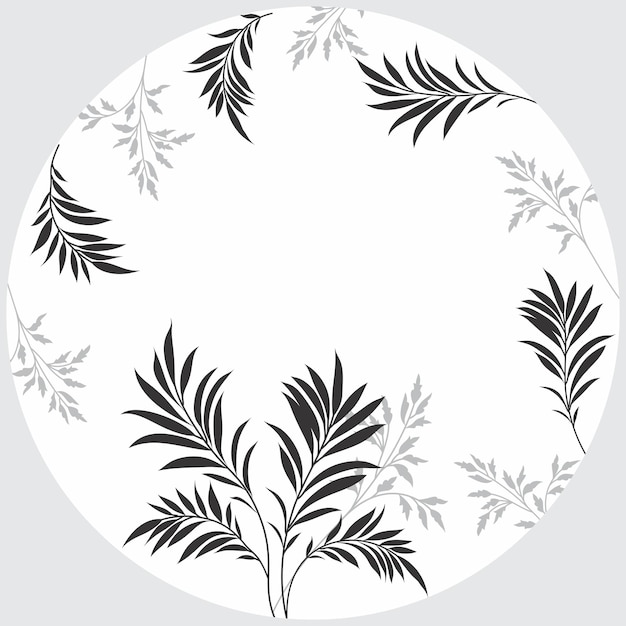 Vector ronde plaat design frame bloemen grens decoratie ontwerp kaart cirkel illustratie