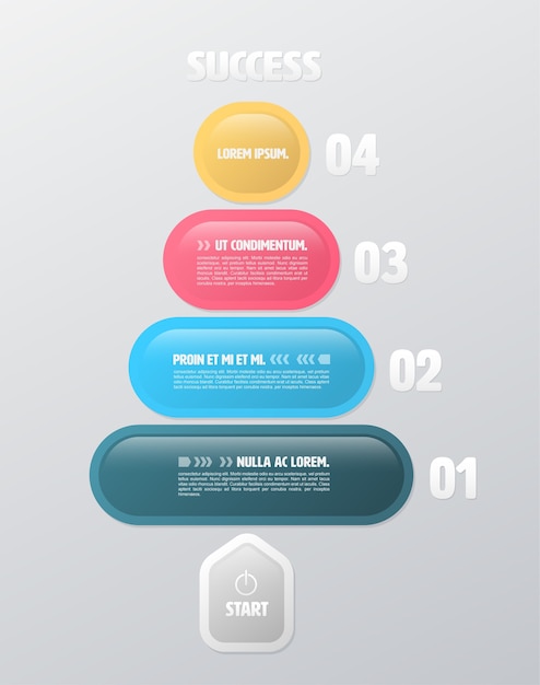 Ronde rechthoek infographic sjabloon