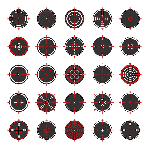 Ronde sluipschutter geweer zicht wapen optische scope kruispunt jacht pistool zoeker schieten merk symbool