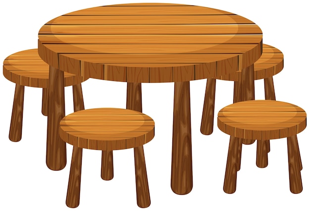 Ronde tafel en stoelen