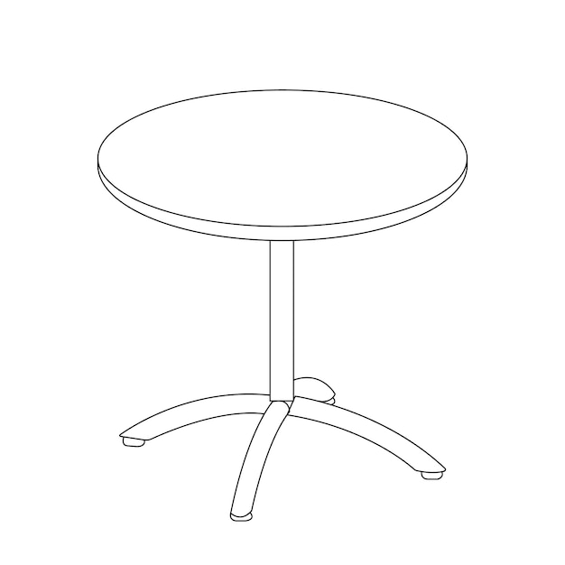 ronde tafel lijn vector illustratie ronde tafel geïsoleerde witte achtergrond