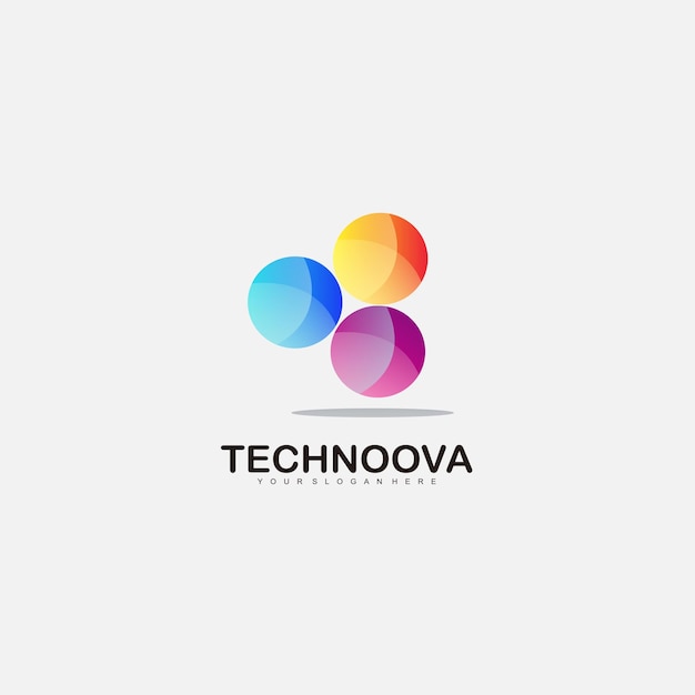 Ronde tech logo pictogrammalplaatje met kleurovergang