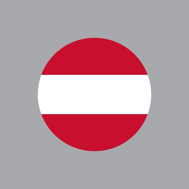 Ronde vectorillustratie van het embleem van de Oostenrijkse vlag