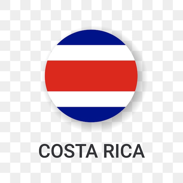 Ronde vlag van costa rica vector pictogram illustratie geïsoleerd