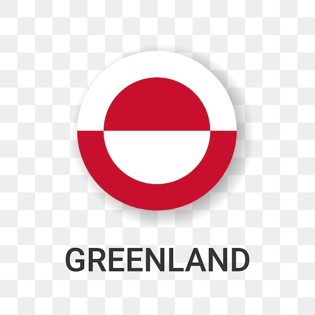 Ronde vlag van groenland vector pictogram illustratie geïsoleerd