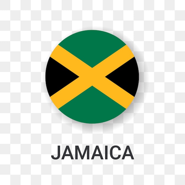 Ronde vlag van jamaica vector pictogram illustratie geïsoleerd