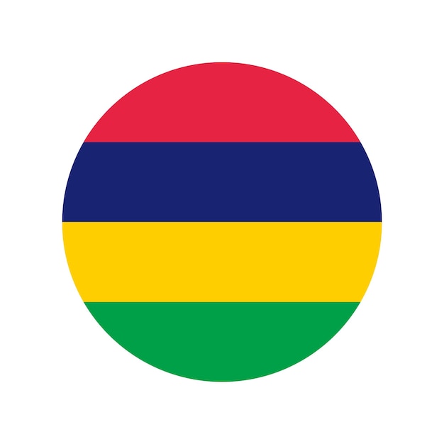 Vector ronde vlag van mauritius