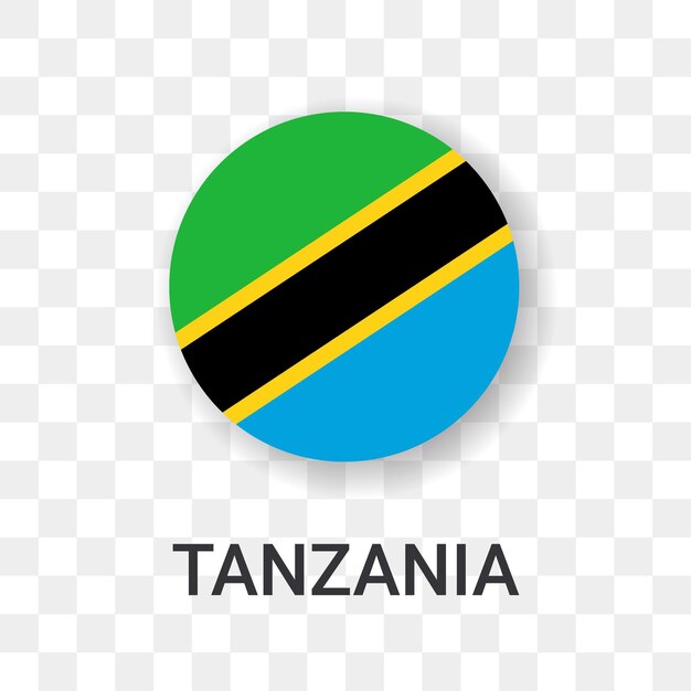 Ronde vlag van tanzania vector pictogram illustratie geïsoleerd