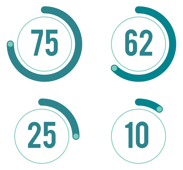 Ronde voortgangsindicator Infographic-element Dashboardpictogram