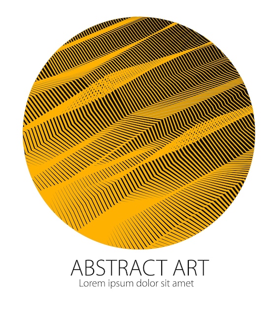 Ronde vorm kunst en design element van prachtige lineaire oppervlaktetextuur. Vector abstracte 3d perspectief achtergrond voor lay-outs, posters, banners, print en web. Trendy en stoer.