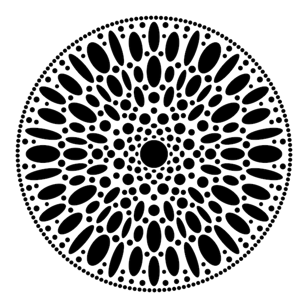 Ronde vorm met cirkelstippen. Sneeuwvlok abstracte achtergrond, textuur.