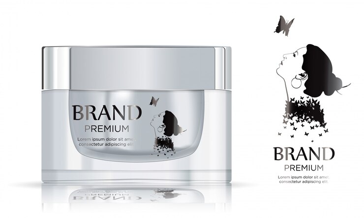 Ronde witte plastic pot met metalen deksel voor cosmetica
