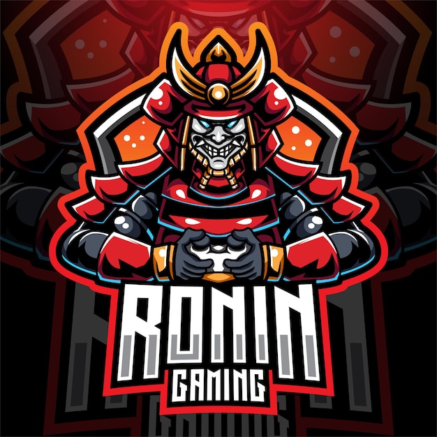 Дизайн логотипа талисмана ronin gaming esport
