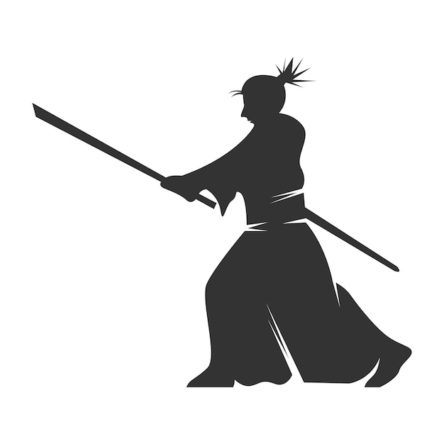 Vector ronin logo icon design illustration