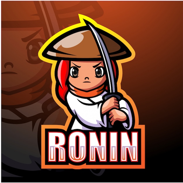 Illustrazione di ronin mascotte esport