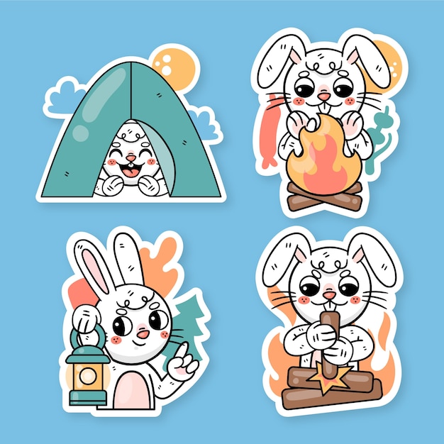 Vector ronnie the bunny camping