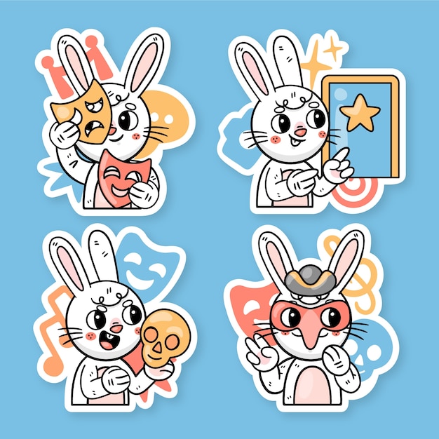 Ronnie the bunny stickers collection