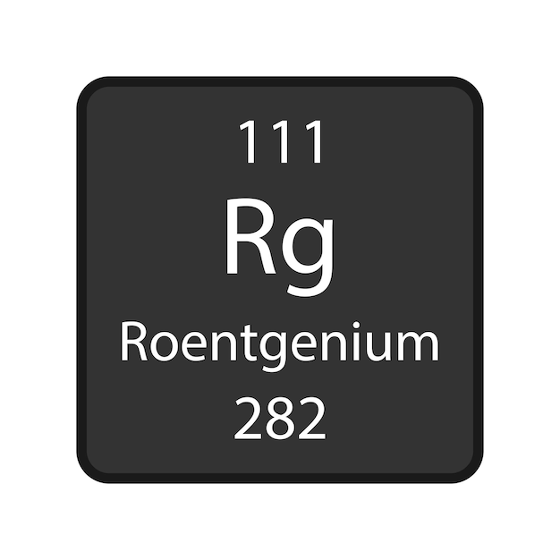 Vector röntgeniumsymbool scheikundig element van het periodiek systeem vectorillustratie