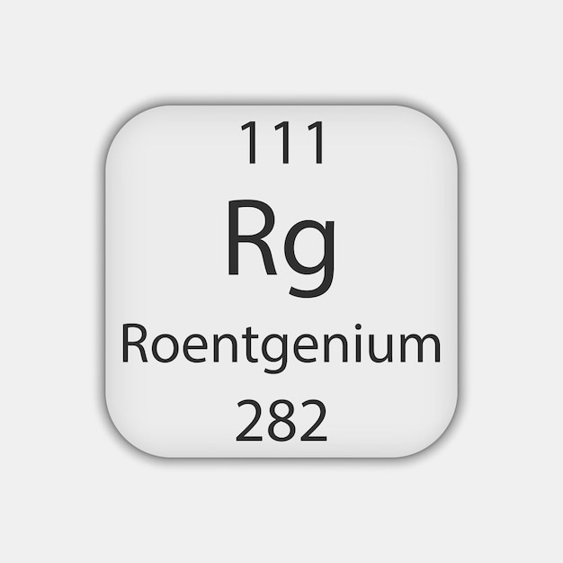 Röntgeniumsymbool Scheikundig element van het periodiek systeem Vectorillustratie