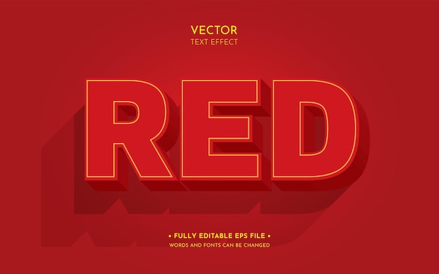 Vector rood 3d bewerkbaar vectorteksteffect