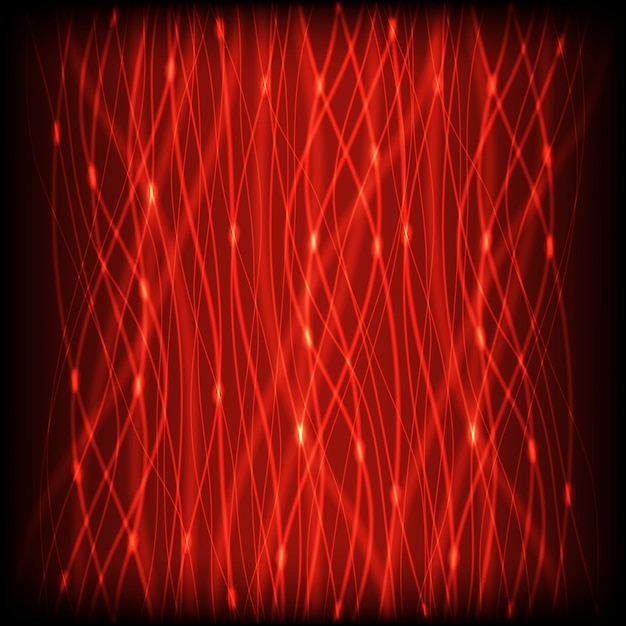 Rood abstract neon van lijnen met glansachtergrond