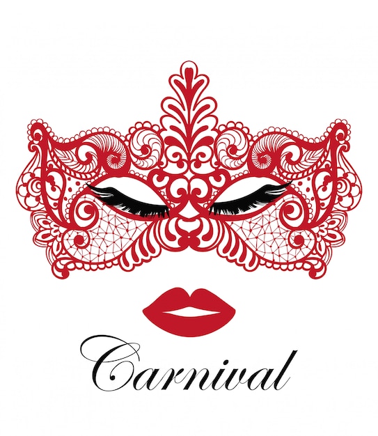 Rood carnavalmasker