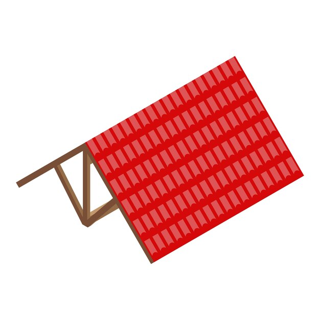 Rood dakpictogram Isometrisch van rood dak vectorpictogram voor webontwerp dat op witte achtergrond wordt geïsoleerd