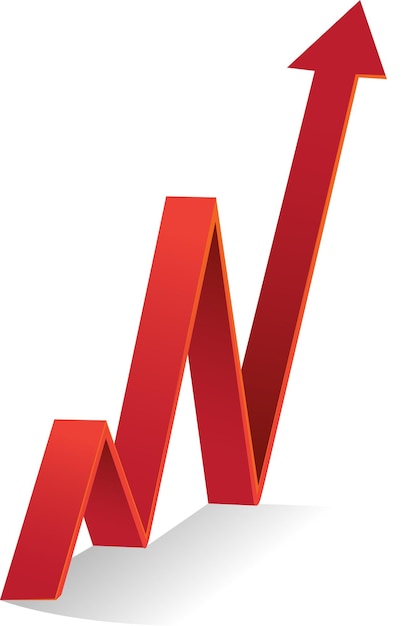 Vector rood diagram omhoog