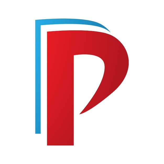 Rood en blauw gelaagd letter P-pictogram