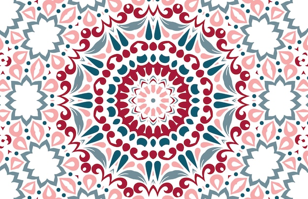 Vector rood en blauw mandala patroon ontwerp