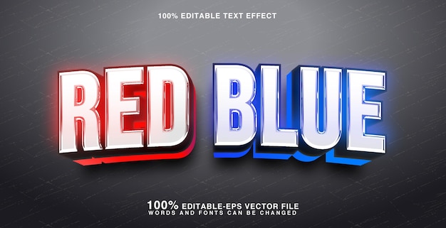 rood en blauw team teksteffect
