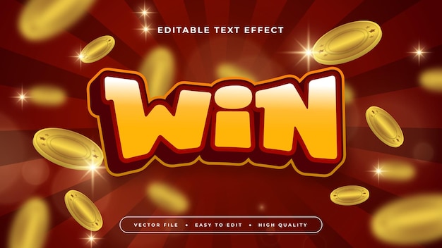 Rood en goud winnen 3D bewerkbare tekst effect lettertype stijl