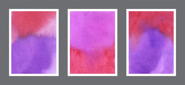 Rood en violet aquarel handgeschilderde achtergrond collectie