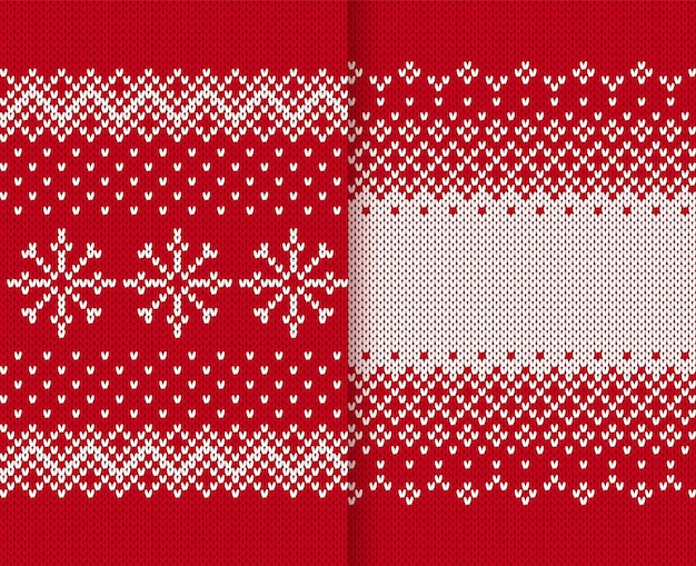Rood en wit naadloos patroon Kerstmis rood gebreide textuur trui ornament Fair isle achtergrond