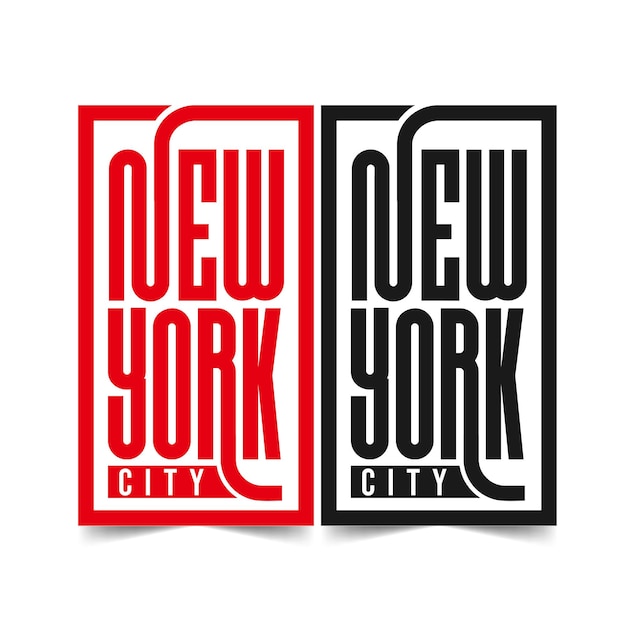 Vector rood en zwart new york city typografie voor t-shirt en poster design