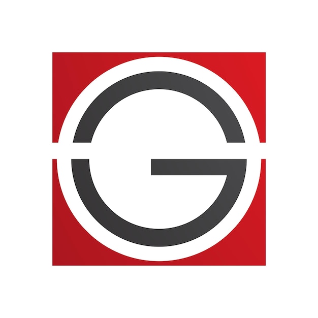 Vector rood en zwart rond en vierkant letter g-pictogram