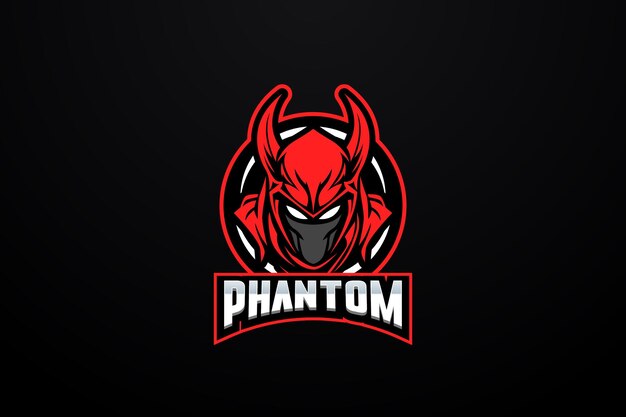 Rood fantoom demonische mascotte gaming-logo