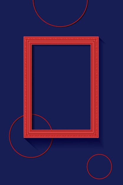Rood frame op een blauwe muur vector