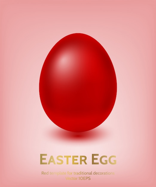 Rood gekleurde Easter Egg-sjabloon