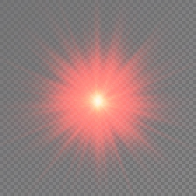 Rood gloeiend licht uitbarsting gloed heldere ster zonnestralen lichteffect zonneschijn