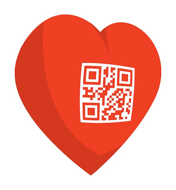 Rood hart gestempeld met qr-code