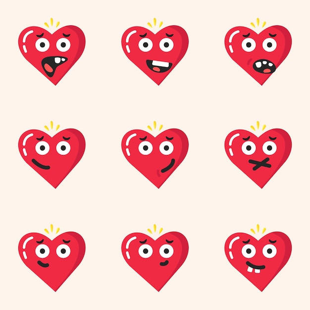 Rood hart glimlach liefde emoji emoticon valentijn