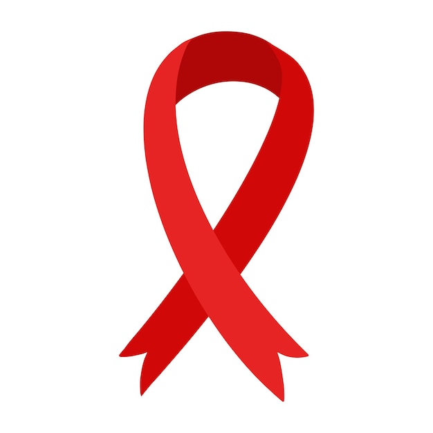 Rood lint embleem symbool voor aids hiv bewustzijn clip art ontwerpelement voor gezondheidszorg concept