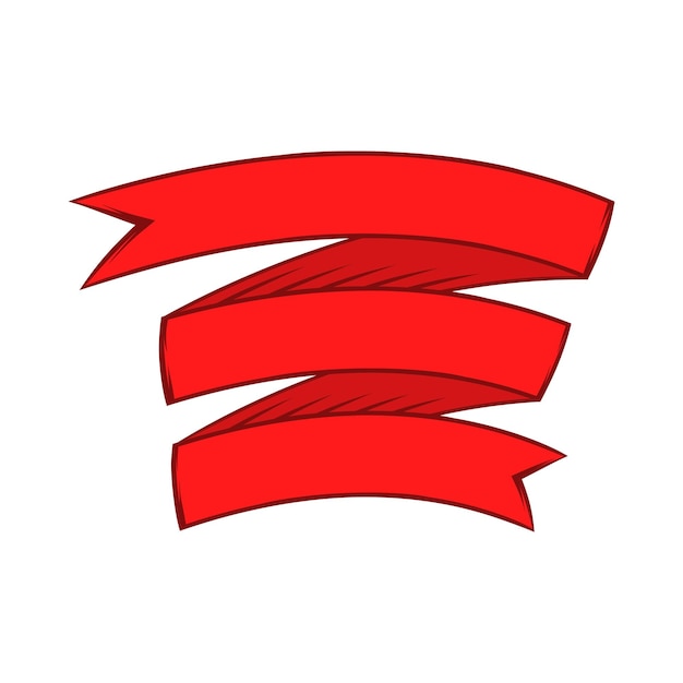 Rood lint icoon in cartoon stijl op een witte achtergrond