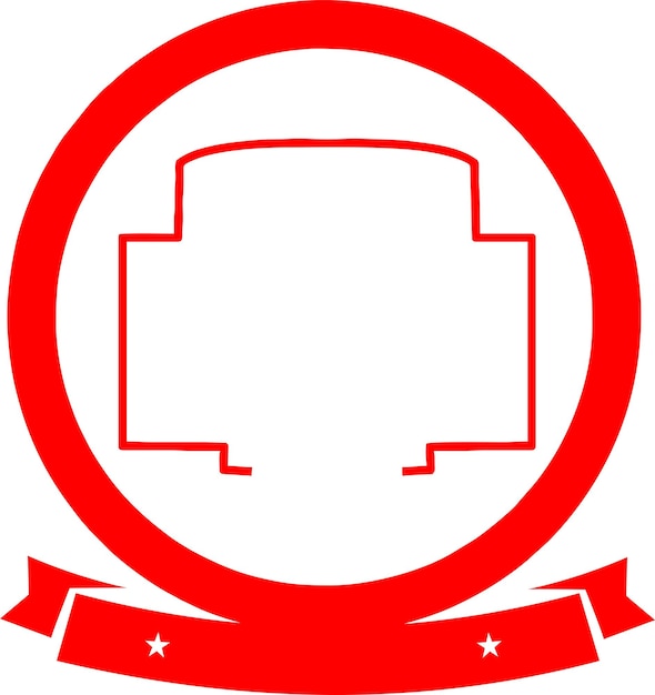Vector rood lint vintage logo stempel ontwerp
