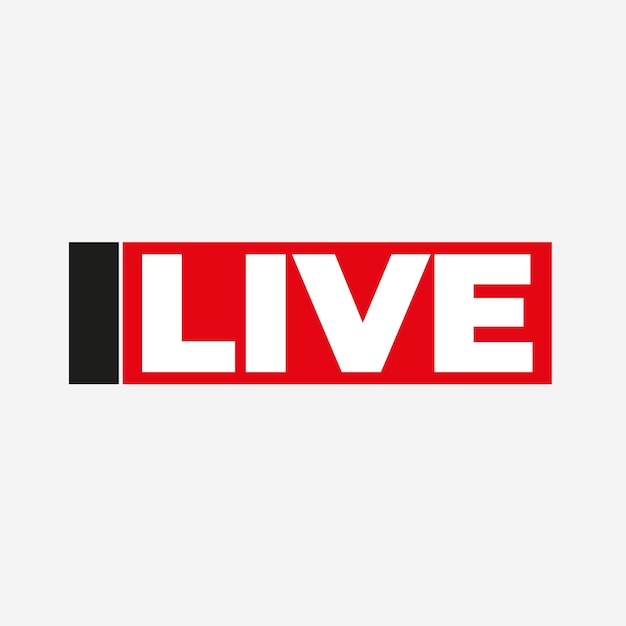 Rood live-knoppictogram voor tv en streaming