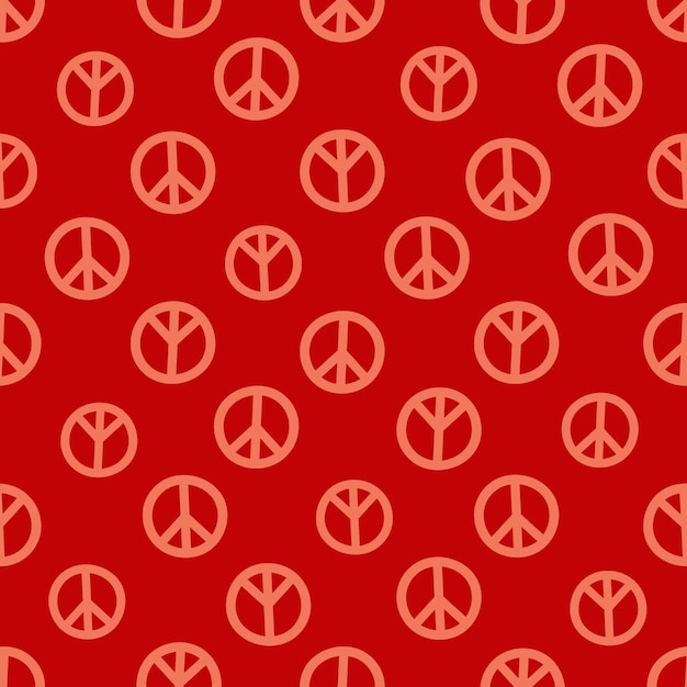 Rood naadloos patroon met vredessymbolen
