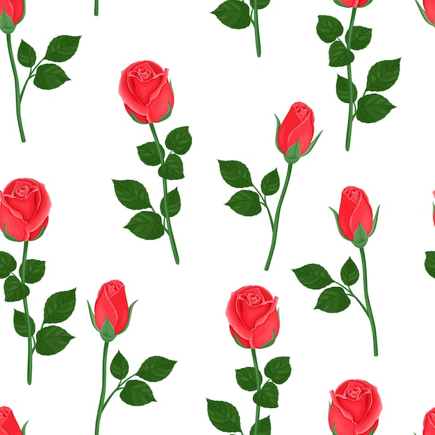 Rood roze bloemen naadloos patroon.