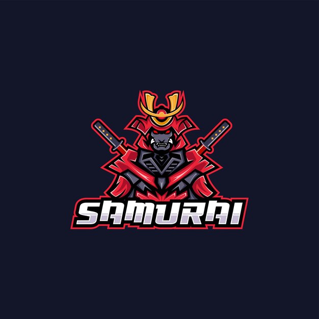 Vector rood samurai esport logo