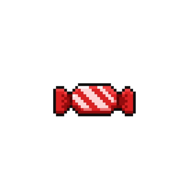 rood snoepje in pixelart-stijl